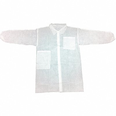 CONDOR 32KF61 H8179 Laboratory Coat 3XL White PP PK30