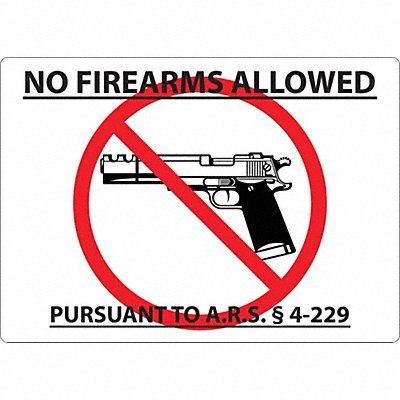 ZING 2800 Arizona Concealed Carry Sign 10x14in