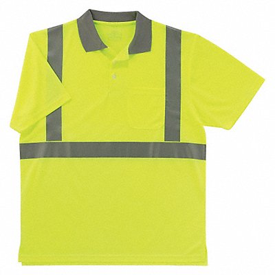 GLOWEAR BY ERGODYNE 8295 Polo Shirt Men 5XL Lime Polyester