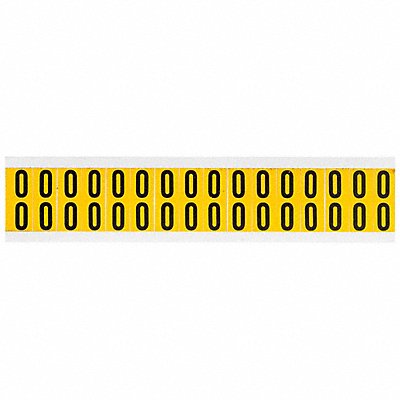 BRADY 15200 Number Label 0 3/4in.Hx9/16in.W Vinyl