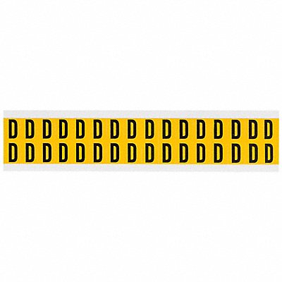 BRADY 1520D Letter Label D 3/4in.Hx9/16in.W Vinyl