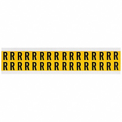 BRADY 1520R Letter Label R 3/4in.Hx9/16in.W Vinyl