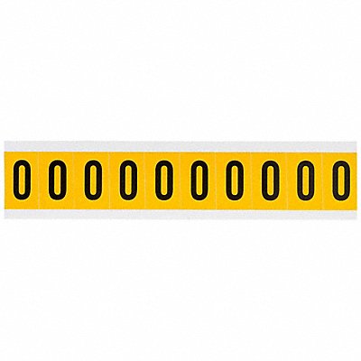 BRADY 15300 Number Label 0 1-1/2in.Hx7/8in.W