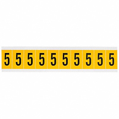 BRADY 15305 Number Label 5 1-1/2in.Hx7/8in.W Vinyl