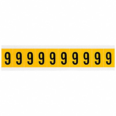 BRADY 15309 Number Label 9 1-1/2in.Hx7/8in.W Vinyl