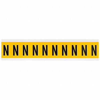 BRADY 1530N Letter Label N 1-1/2in.Hx7/8in.W Vinyl