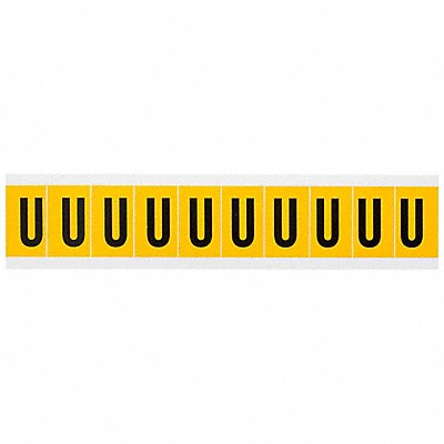 BRADY 1530U Letter Label U 1-1/2in.Hx7/8in.W