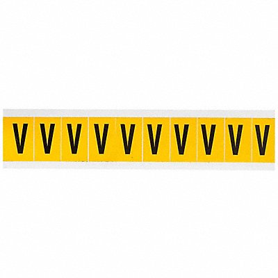 BRADY 1530V Letter Label V 1-1/2in.Hx7/8in.W