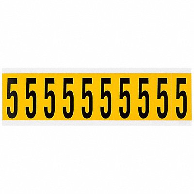 BRADY 15345 Number Label 5 2-1/4in.Hx7/8in.W Vinyl