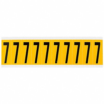 BRADY 15347 Number Label 7 2-1/4in.Hx7/8in.W Vinyl