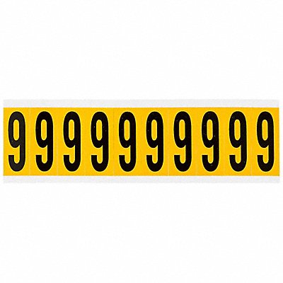 BRADY 15349 Number Label 9 2-1/4in.Hx7/8in.W Vinyl