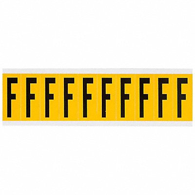 BRADY 1534F Letter Label F 2-1/4inH Blck/Yellw Vinyl
