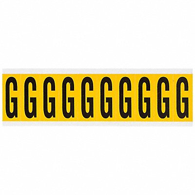 BRADY 1534G Letter Label G 2-1/4inH Blck/Yellw Vinyl
