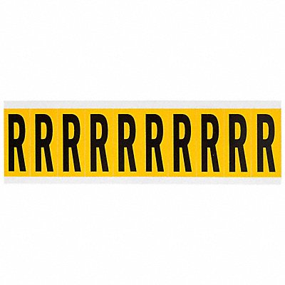 BRADY 1534R Letter Label R 2-1/4in.Hx7/8in.W Vinyl