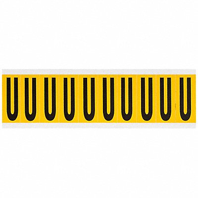 BRADY 1534U Letter Label U 2-1/4in.Hx7/8in.W Vinyl