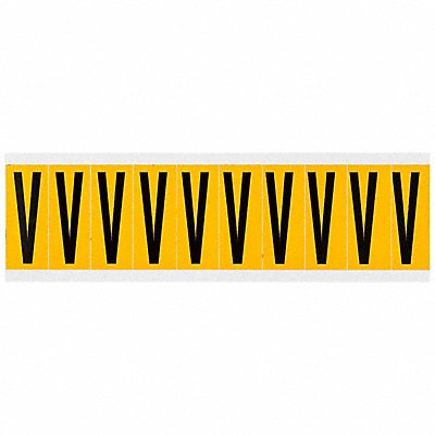 BRADY 1534V Letter Label V 2-1/4in.Hx7/8in.W Vinyl