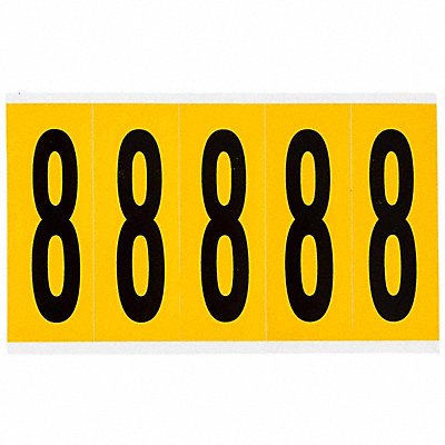 BRADY 15608 Number Label 8 5in.Hx1-3/4in.W Vinyl