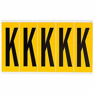 BRADY 1560K Letter Label K 5in.Hx1-3/4in.W Vinyl