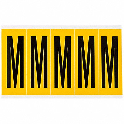 BRADY 1560M Letter Label M 5in.Hx1-3/4in.W Vinyl