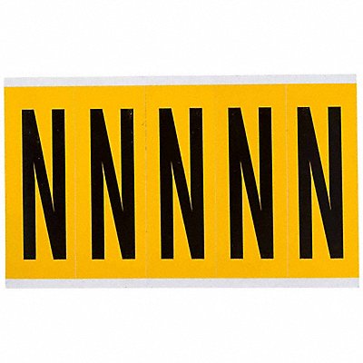 BRADY 1560N Letter Label N 5in.Hx1-3/4in.W Vinyl
