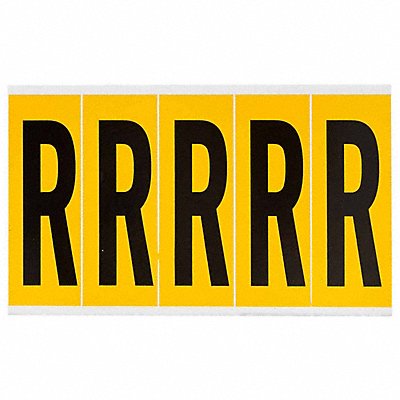 BRADY 1560R Letter Label R 5in.Hx1-3/4in.W Vinyl