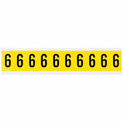 BRADY 34306 Number Label 6 1-1/2in.Hx7/8in.W