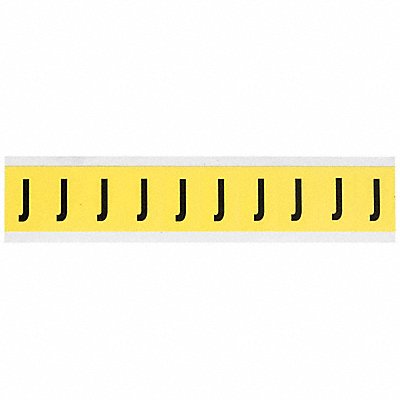 BRADY 3430J Letter Label J 8inW Black/Yellow Vinyl
