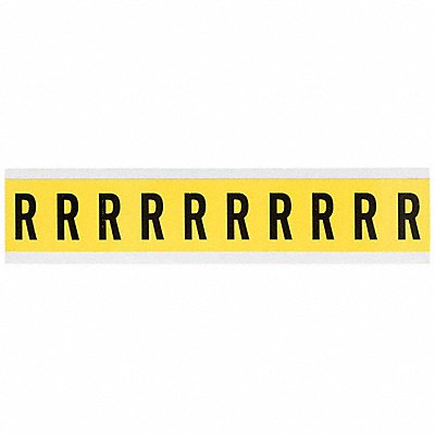 BRADY 3430R Letter Label R 1-1/2in.Hx7/8in.W Vinyl