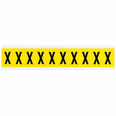 BRADY 3430X Letter Label X 1-1/2in.Hx7/8in.W Vinyl