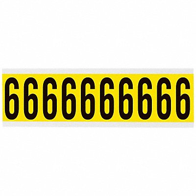 BRADY 34406 Number Label 6 2-1/4in.Hx7/8in.W
