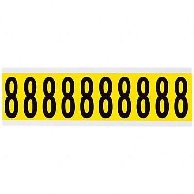 BRADY 34408 Number Label 8 2-1/4in.Hx7/8in.W