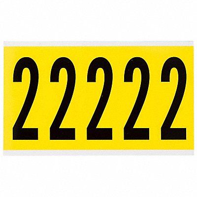 BRADY 34602 Number Label 2 5inHx1-3/4inW No Cards 1