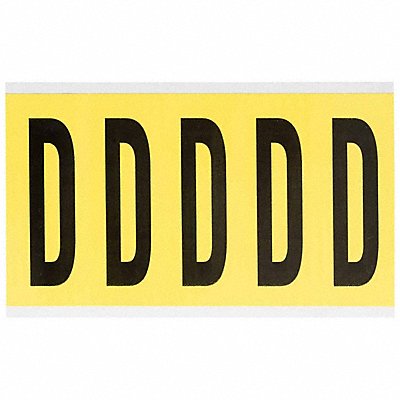 BRADY 3460D Letter Label D 5in.Hx1-3/4in.W Vinyl
