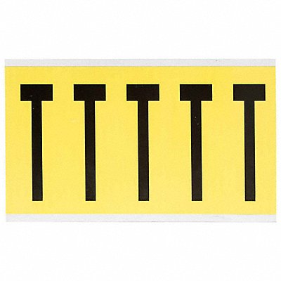 BRADY 3460T Letter Label T 5in.Hx1-3/4in.W Vinyl
