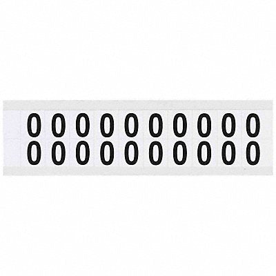 BRADY 97120 Number Label 0 3/4in.Hx21/32in.W Vinyl