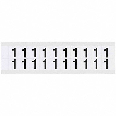 BRADY 97121 Number Label 1 3/4in.Hx21/32in.W Vinyl