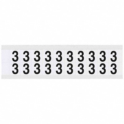 BRADY 97123 Number Label 3 3/4in.Hx21/32in.W Vinyl
