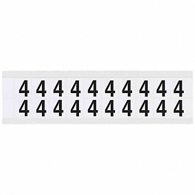 BRADY 97124 Number Label 4 3/4in.Hx21/32in.W Vinyl