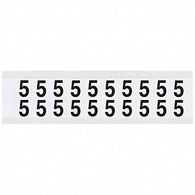 BRADY 97125 Number Label 5 3/4in.Hx21/32in.W Vinyl