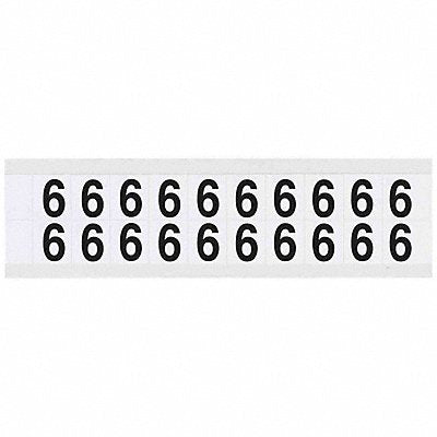 BRADY 97126 Number Label 6 3/4in.Hx21/32in.W Vinyl