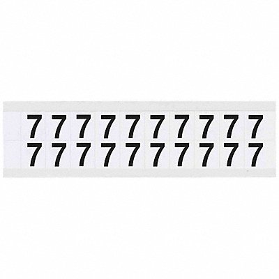 BRADY 97127 Number Label 7 3/4in.Hx21/32in.W Vinyl