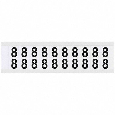 BRADY 97128 Number Label 8 3/4in.Hx21/32in.W Vinyl