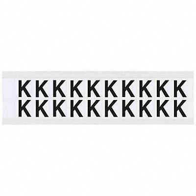 BRADY 9712K Letter Label K 3/4in.Hx21/32in.W Vinyl