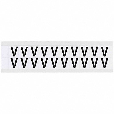 BRADY 9712V Letter Label V 3/4in.Hx21/32in.W Vinyl