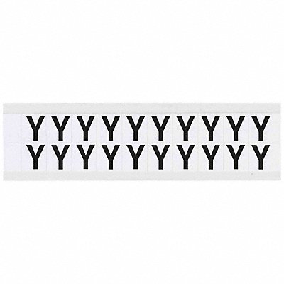 BRADY 9712Y Letter Label Y 3/4in.Hx21/32in.W Vinyl