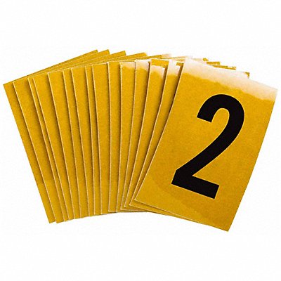 BRADY 59202 Number Label 2 1-1/2in.Hx1in.W PK25