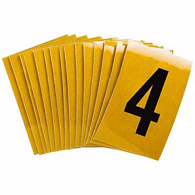 BRADY 59204 Number Label 4 1-1/2in.Hx1in.W PK25