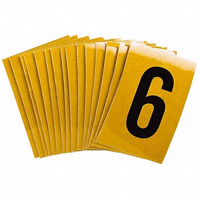 BRADY 59206 Number Label 6 1-1/2in.Hx1in.W PK25