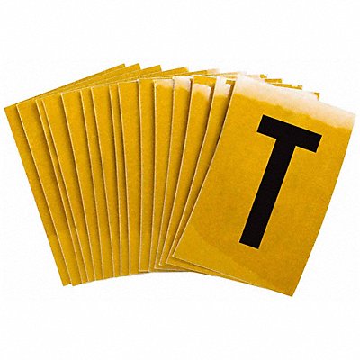 BRADY 5920T Letter Label T 1-1/2in.Hx1in.W PK25