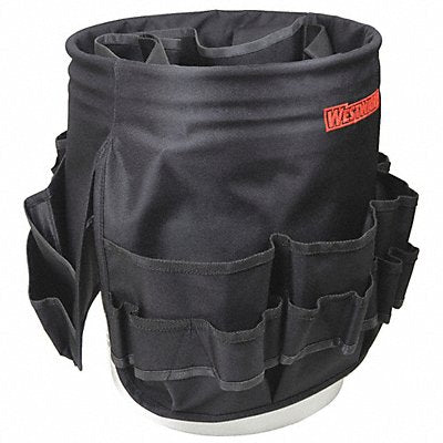WESTWARD 32PJ51 Bucket Tool Organizer Polyester Black